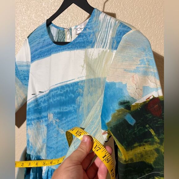 Oscar de la Renta Multicolor Artistic Midi Dress - Picture 7 of 8